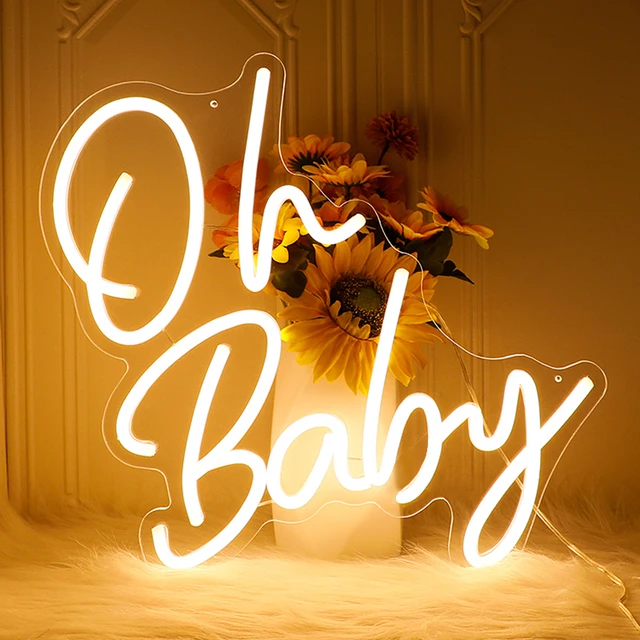 Oh baby Neon Sign Lights, Office White, 22.2 x 20.9 in. deals