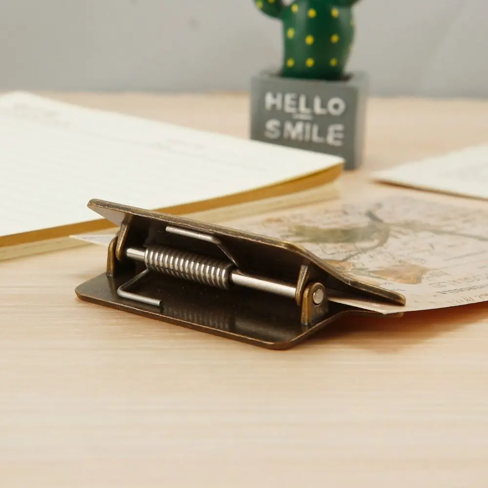 Retro Metal Binder Clips Alloy Anti-slip Paper Clip DIY Reading Tools Securing Clips for Office Home School