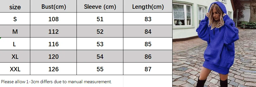 Oversized Hoodie Dress Women Loose Long Sleeve Pocket Drawstring Sweatshirt Dress Casual Streetwear Daily Wear Warm Pullover