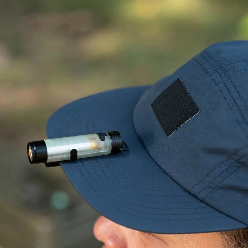 Torce luminose con clip per cappello per sport notturni all'aperto, lampada con cappuccio tascabile a rilascio manuale, luce ricaricabile con clip