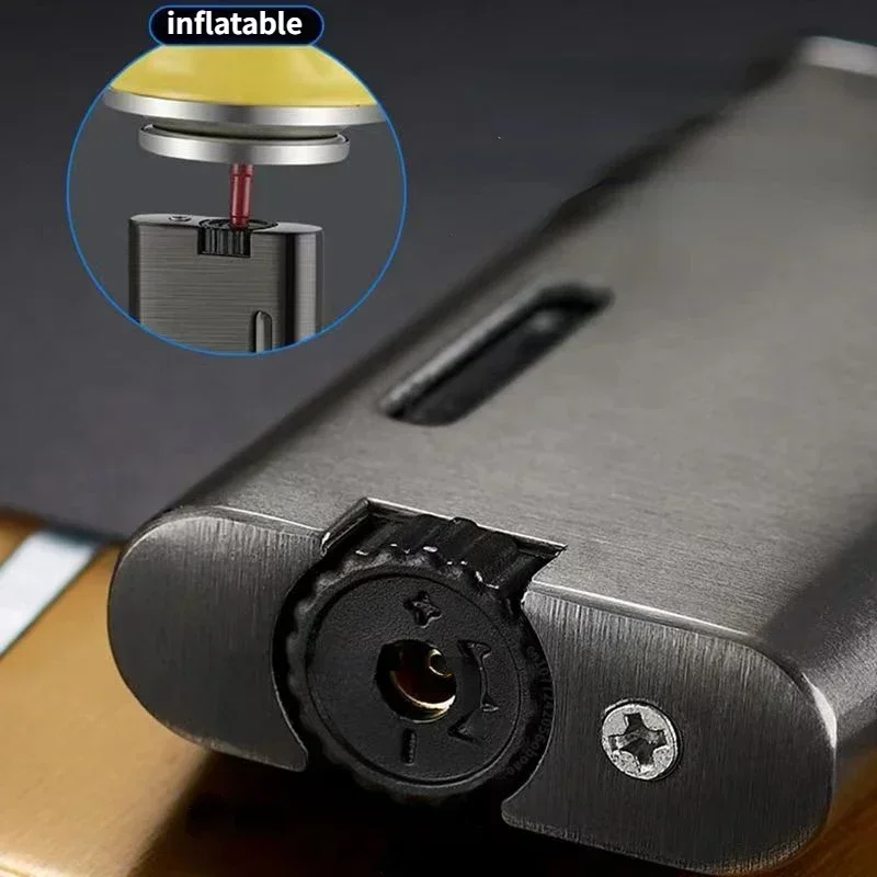 2023 New Gas Lighter Windproof Portable Igniter Metal Visible Beam Inflatable Lighter Kitchen Outdoor Men Smoking Tool Gift