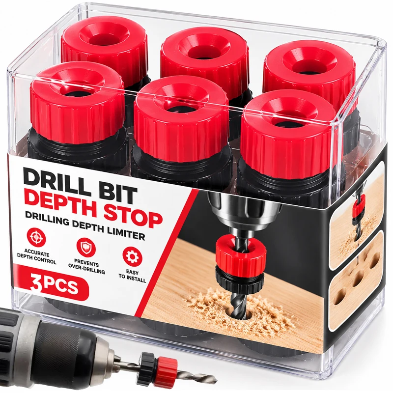 Adjustable Depth Guide Collar Stop Carpenter Drill Bit Stopper DIY Control Drill Depth Precision Drilling Tool Limit Rings