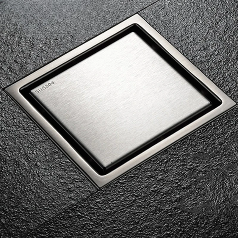 High quality 4 inch Sus304 stainless steel square shower floor drain