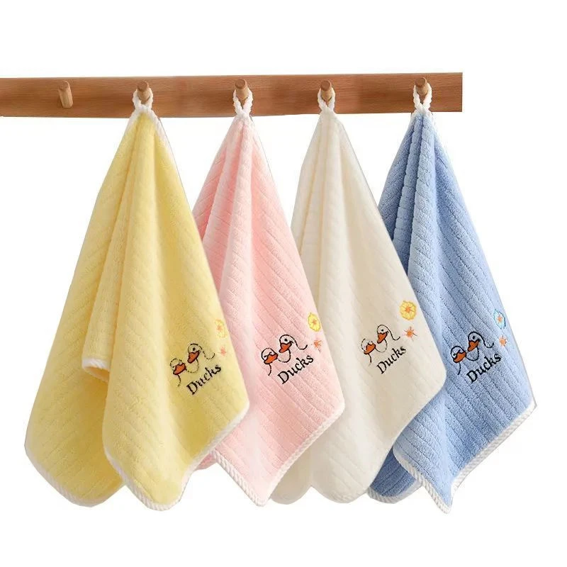 Children Coral Velvet Face Towel Soft Safe Skin Friendly Strong Water Absorb Hanging Design Baby Cartoon Handkerchief - view 6