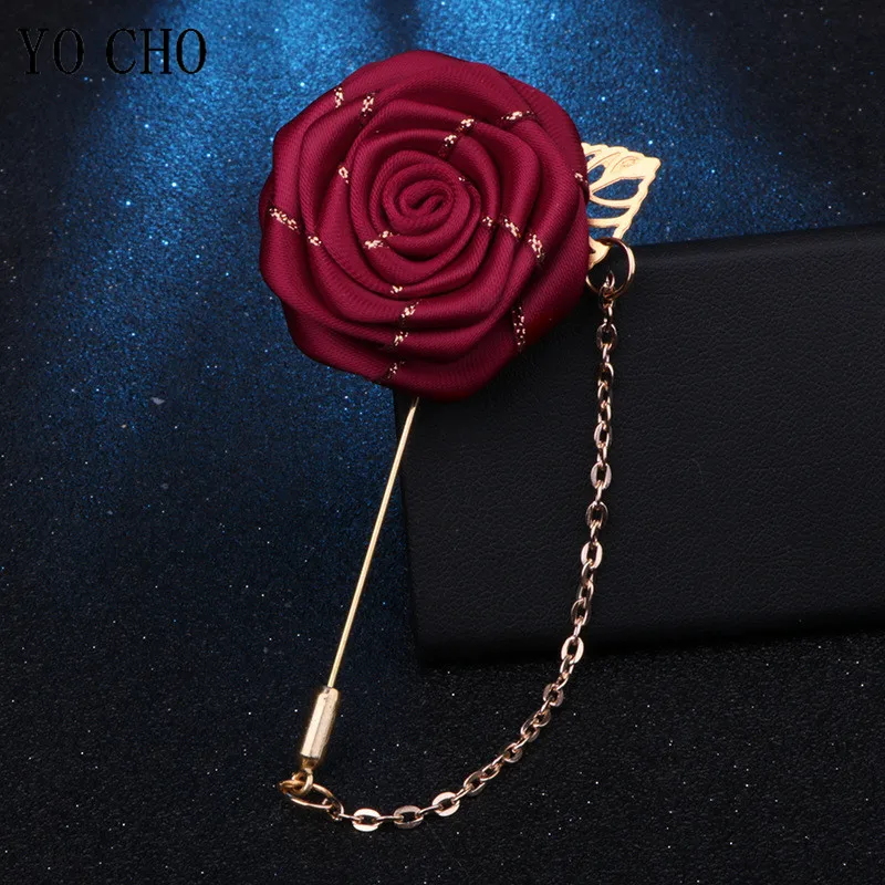 1pc New Wedding Boutonniere Corsage for Men Women Silk Rose Buttonhole Pin Groomsmen Guest Party Prom Suit Accessories Brooches