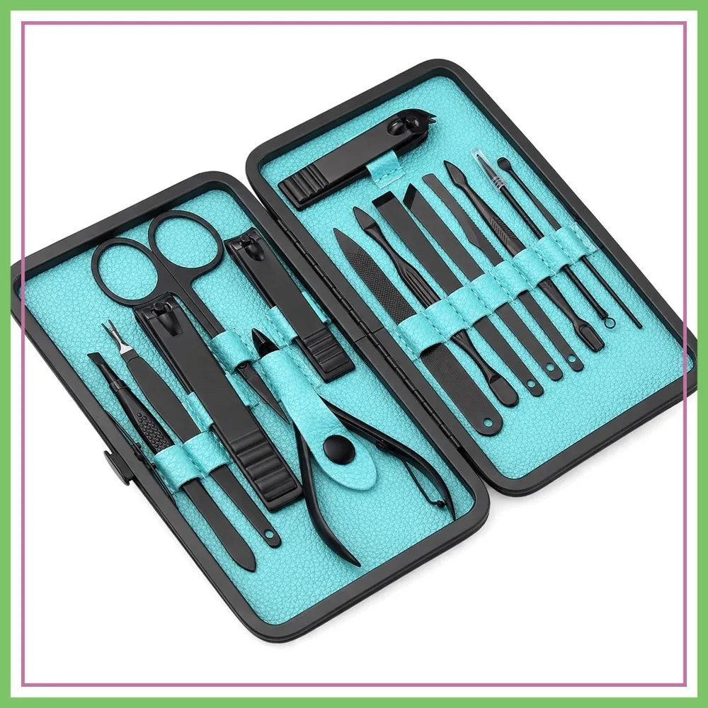 

16-Piece Nail Clipper Set with Travel Case, Manicure Pedicure Kit for Women Men