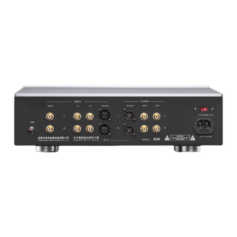 MUZISHARE R90 Tube Preamplifier 12AX7/6KE8/12DT5/17BE3 Tube, Fully Balanced, Phono, Frequency Adjustment, with Remote Control