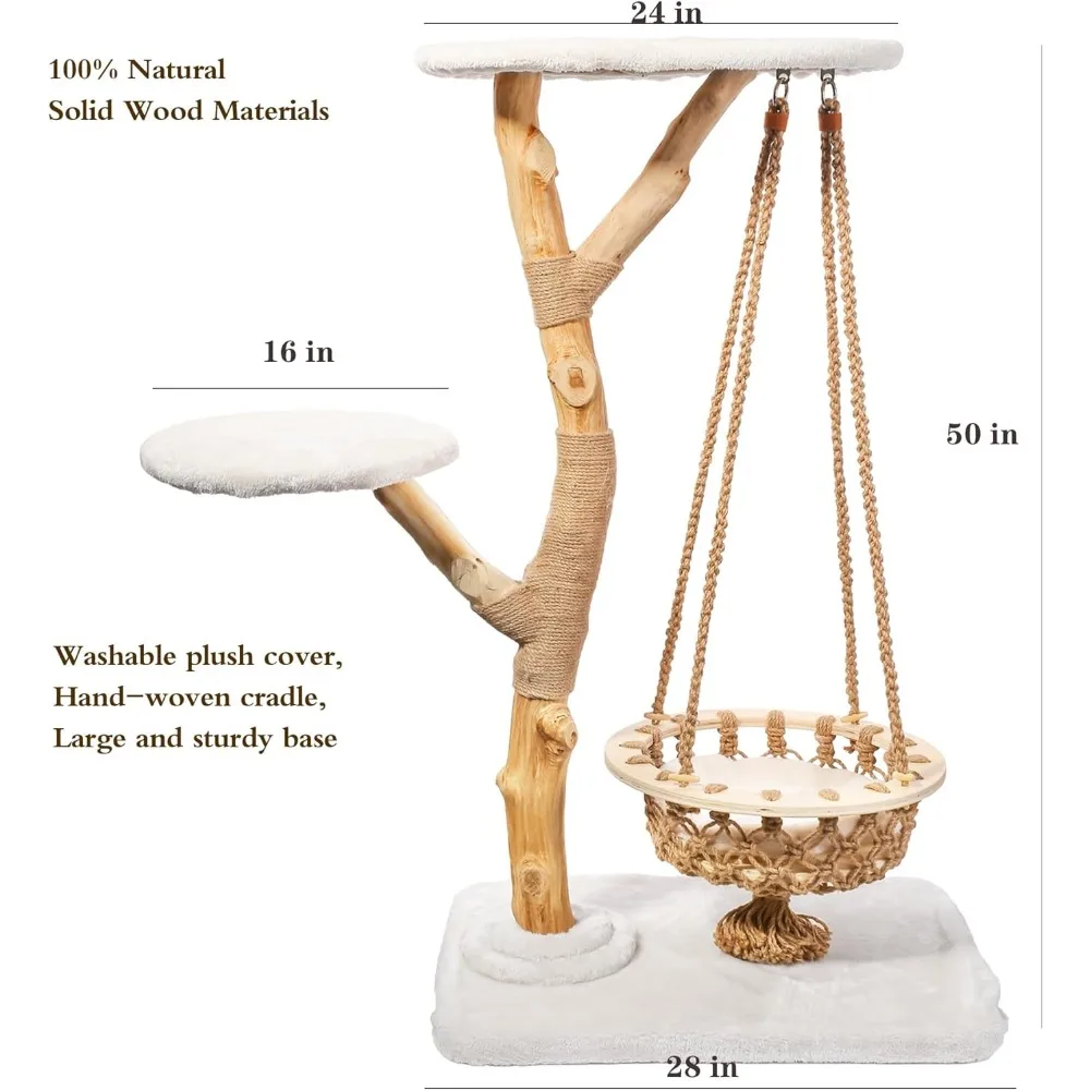 Imagem -03 - Móveis Luxuosos para Gatos do Meio do Século Unique Swing Scratching Post Acessórios para Gatos Grandes Raspador para Gatos 50 Tall