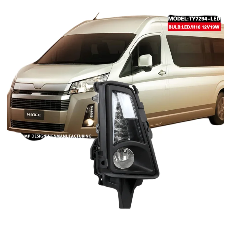 For Toyota Hiace 2019-2022 LED DRL Daytime Running Light Fog Lamp Car Accessories with Driving & Turning Daylight