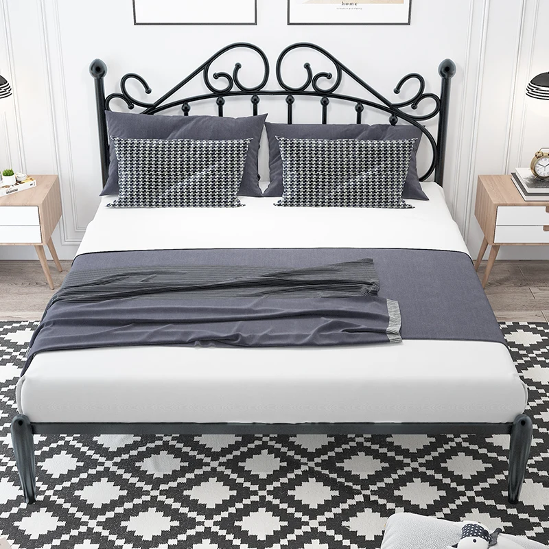 

//For Reception Iron Bed Modern Simple High Quality Unique Princess Double Bed Single Romantic Light Lazy Beliche Postmodern Fur