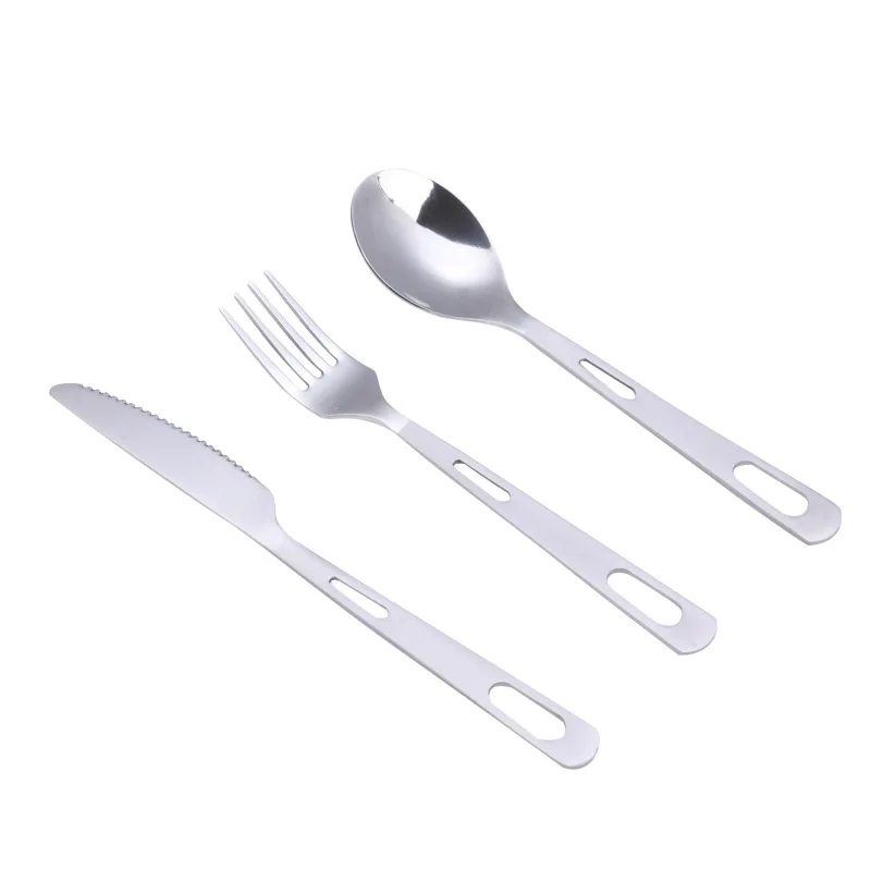 Portable Tableware Set, Knife,Fork and Spoon, Pure Titanium,Antibacterial,Home,Field,Easy to Store,Frosted, Food Grade, 3 in 1