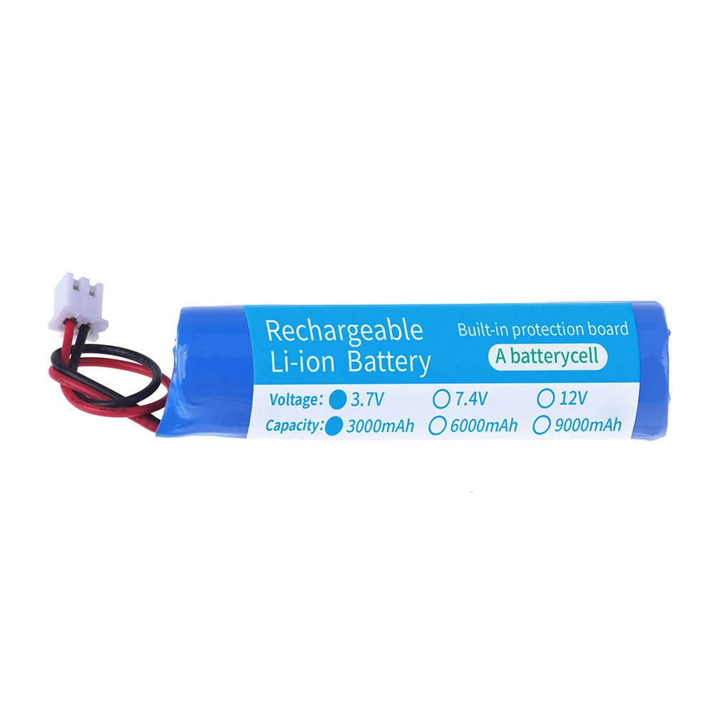 Baterai Lithium 3.7V 3000mAh 18650 dengan colokan XH2.54-2P baterai isi ulang pengisi daya untuk memancing lampu LED Speaker Bluetooth