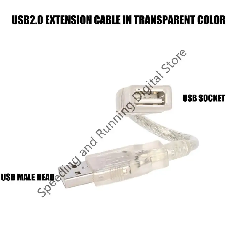 15cm USB2.0 A Male to A Female Data Sync Transparent charging Extension Cable Cord USB Cable for PC Laptop Keyboard Mouse