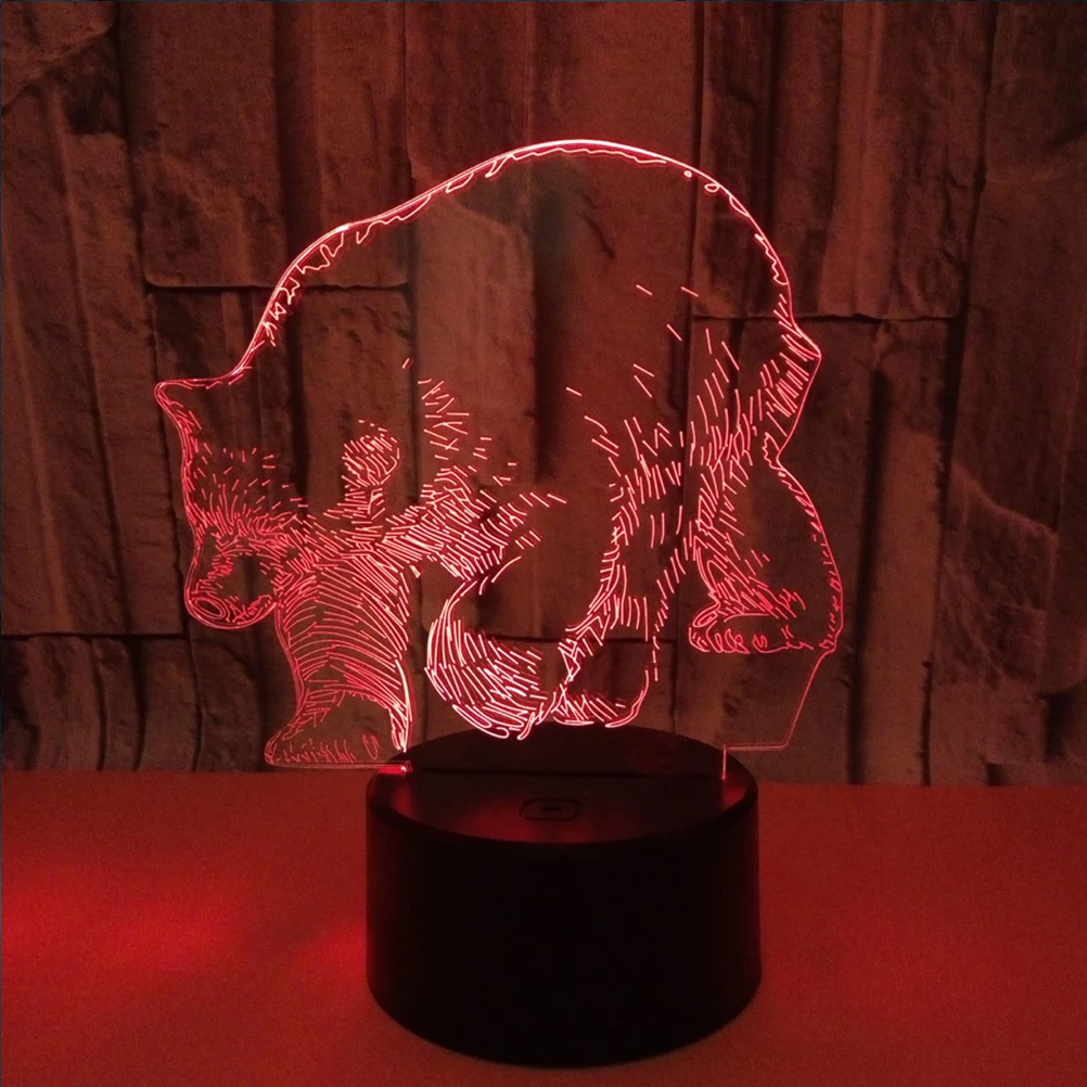 

3D Lamp Touch Control Night Light Unique Polar Bear Design Acrylic Bedside Desk Lamp for Bedroom Living Room Cafe