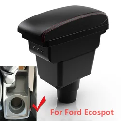 Armrest Box for Ford Ecosport 2018 2019 2020 2021 Leather Arm Rest Center Console Storage USB Car Accessory