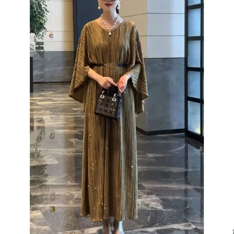 

SuperAen Elegant Round-neck Long Dress for Women 2026 Spring New Fashion Design Loose and Oversize Dresses