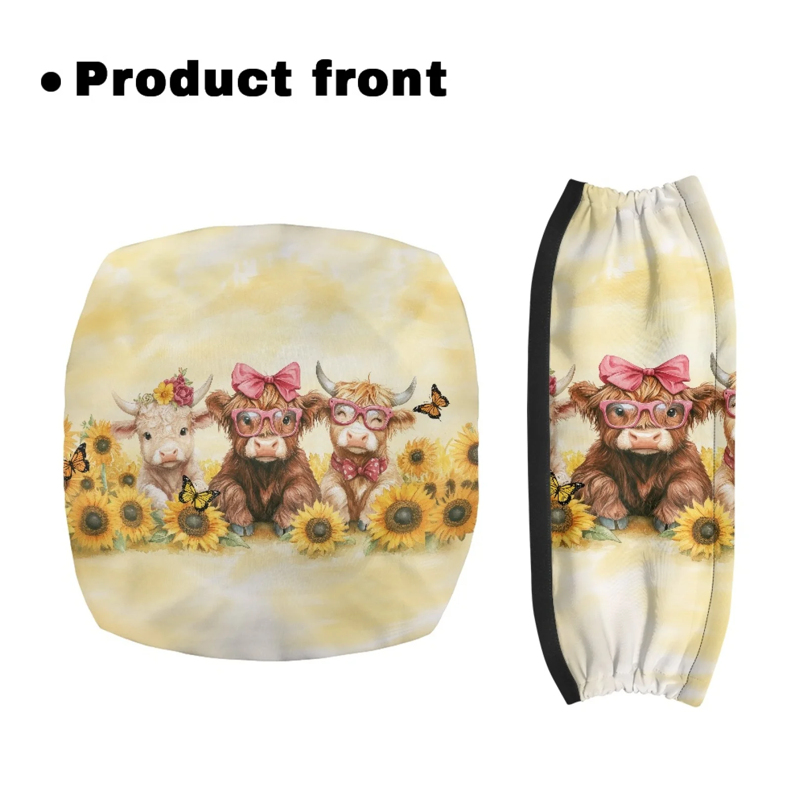 Coloranimal Sunflower Highland Cow Print Pack of 2 Walker Seat Cushion Walker Seat Cover for Women Outdoors