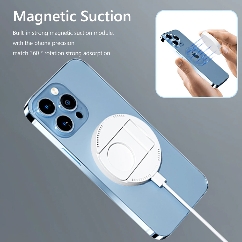 

Magnetic Wireless Continuity Camera Mount Charger 360 Rotation Phone Webcam Mount Charging Desktop Supplies for iPhone 14 13 12