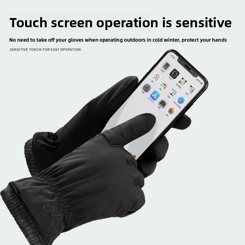 Winter Warm Gloves Men Fleece Touch Screen Waterproof Windproof Outdoor Riding Mountaineering Skiing Cold Proof Thermal Cycling