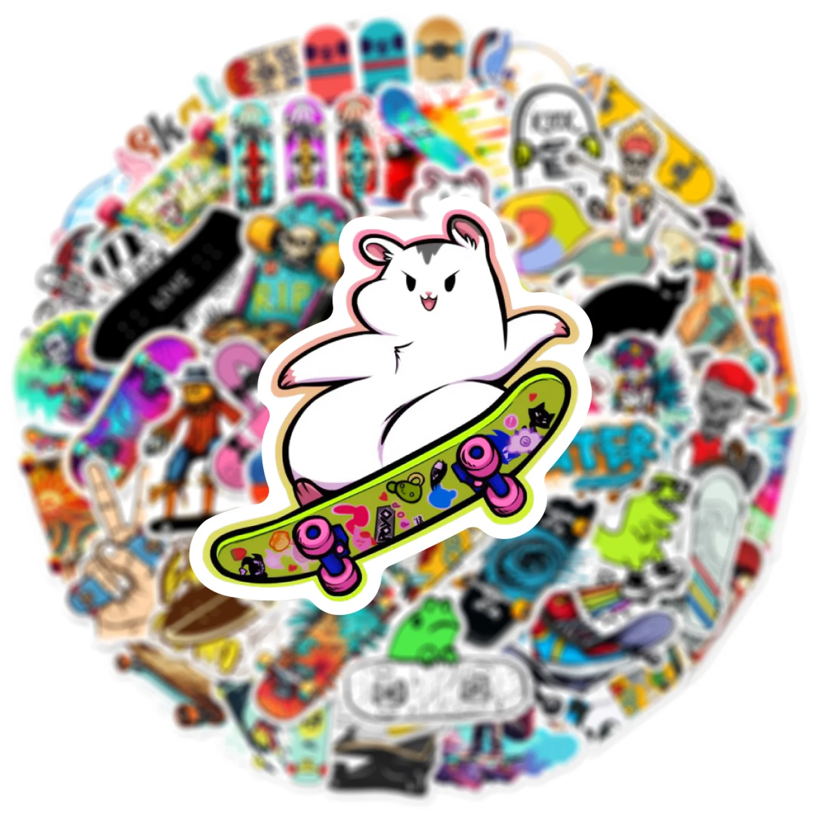 10/25/50pcs Skater Skateboard Graffiti Stickers for DIY Phone Laptop Guitar Water Bottle Suitcase Motorcycle Helmet Car