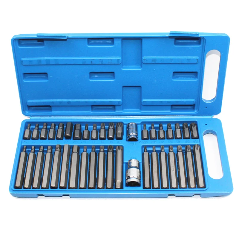 40 Pieces Star Spline Hex Socket Bit Set Tool Kit Precision Screwdriver Bit Garage Tool Equipment for Car Auto Repair