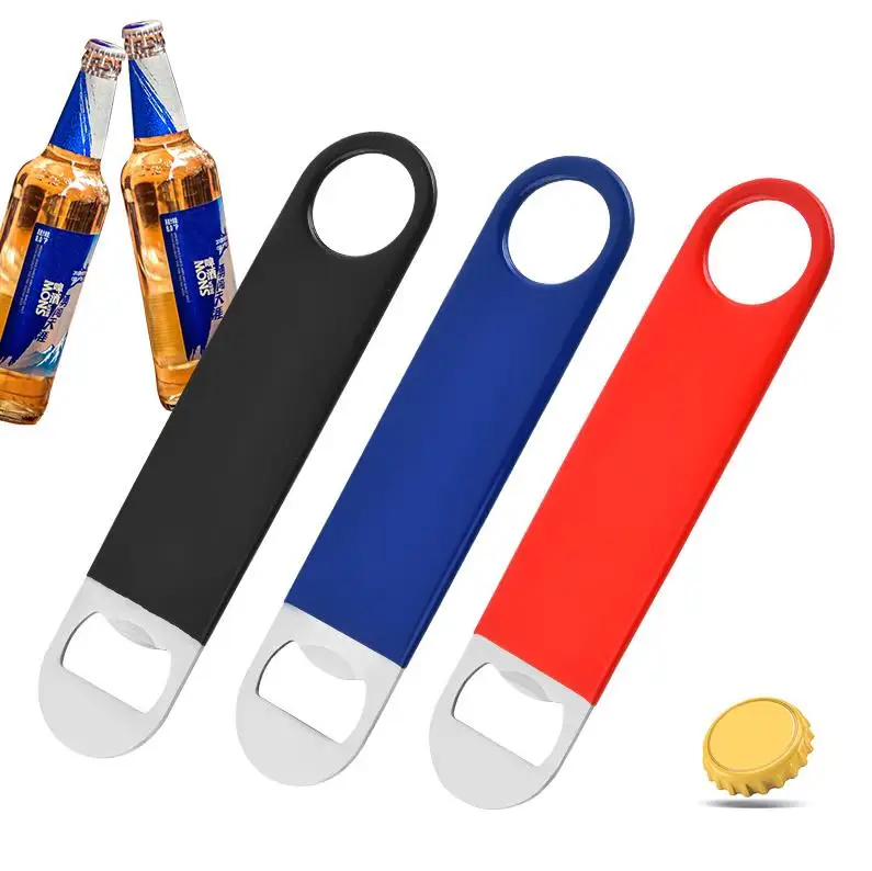 Bartender Bottle Opener Beer Bottle Openers Speed Openers Rubber Coated Stainless Steel 7 inch ni62