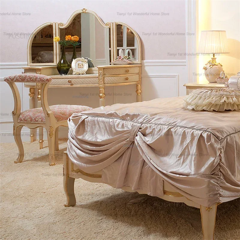 Multifunctional Dressing Table Bedroom Sets Modern Simple European Style Vanity Table with Mirror Small Apartment Makeup Dresser