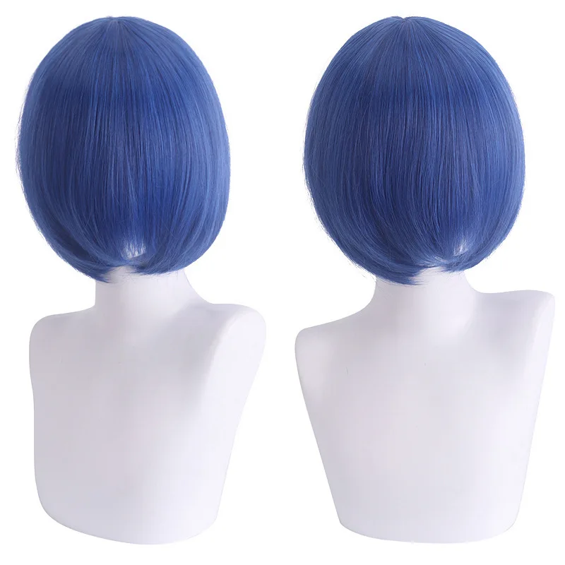 Peluca de Cosplay Universal de Anime para hombre y mujer, peluca Bob de longitud corta, accesorios de disfraz de personaje cómico, pelo de vestir para escenario de Halloween