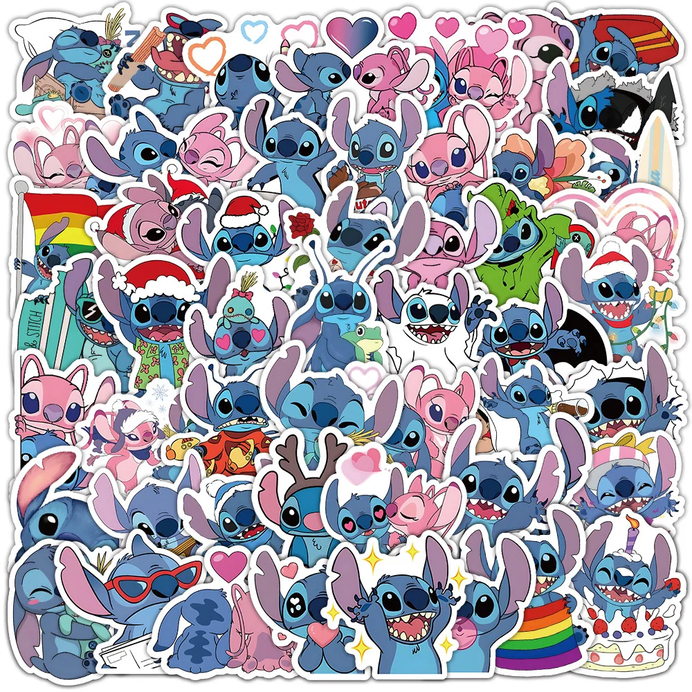 

53PCS Funny Cute Stitch Cartoon Stickers for Kids Anime Decals Toy Luggage Stationery Phone Creative Sticker Decor Gifts
