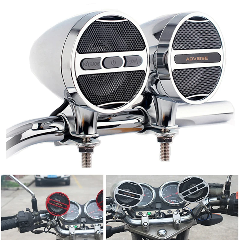 Motorcycle Bluetooth-compatible Speaker Waterproof 12V MP3 Player FM Radio USB Music Player Stereo MT473 For 7/8-1.25 Handlebar