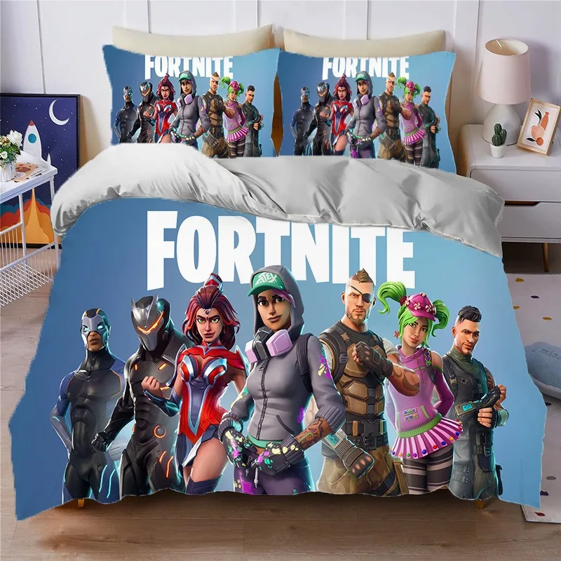 

Disney printed F-fortnite Bedding Sets,exquisite Anime bed supplies set duvet cover bed comforter set bedding set