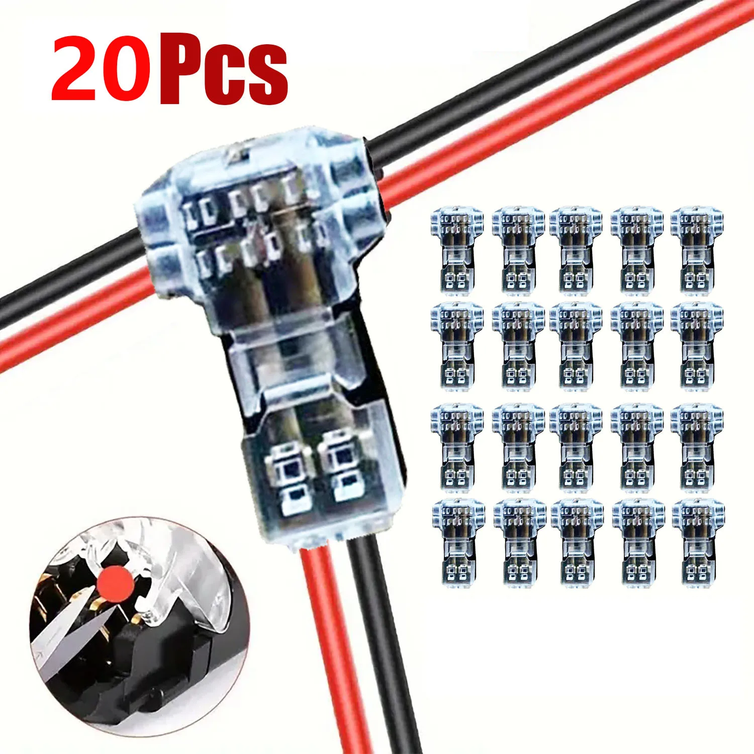 10 Stück Drahtverbinder, Niederspannungs-Drahtverbinder, solide Verbindung, T-Tap-Drahtverbinder, T-Typ 2-polige Drahtverbinder