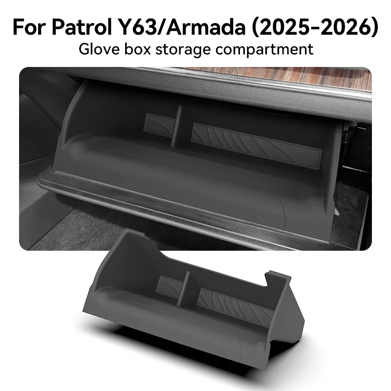 Glove Box Storage Organizer for 2026 Nissan Patrol Y63 & Armada, Center Console Armrest Accessories 6