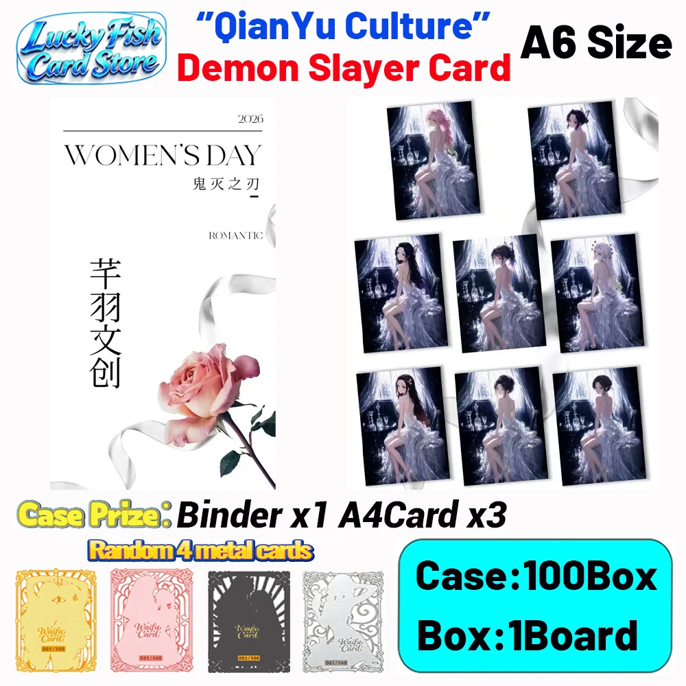Wholesale 2026 New QianYu Creative Studio Demon Slayer Cards A6 Size Boards Anime Collectibles Character Fan Gifts