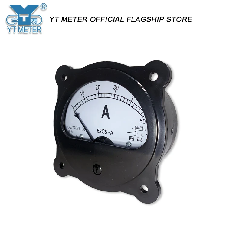 62C5 positive and negative ammeter DC instrument black instrument 75mv input two-way ± 50A 100A 200A 300A round meter head needs