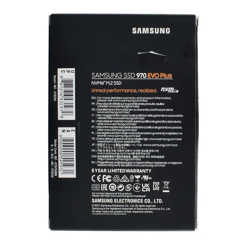 Imagem -05 - Samsung-unidade Interna de Estado Sólido Ssd para Laptop e Desktop 970 Evo Plus Mlc Nvme M.2 2280 Pcie 3.0x4 870 Evo Sata Iii Atualização