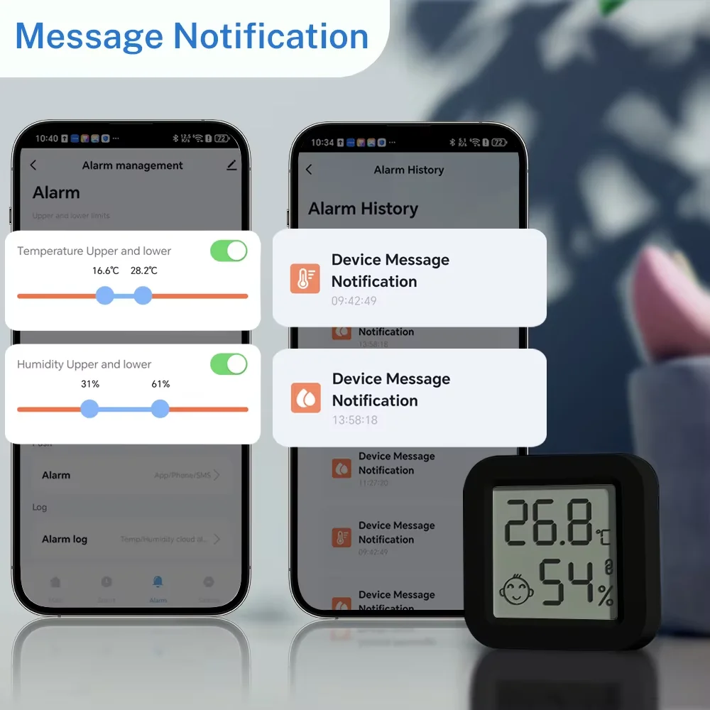Tuya Smart Home Temperature Humidity Sensor LCD Thermometer Hygrometer Display BT-Compatible APP Support Alexa Google Assistant