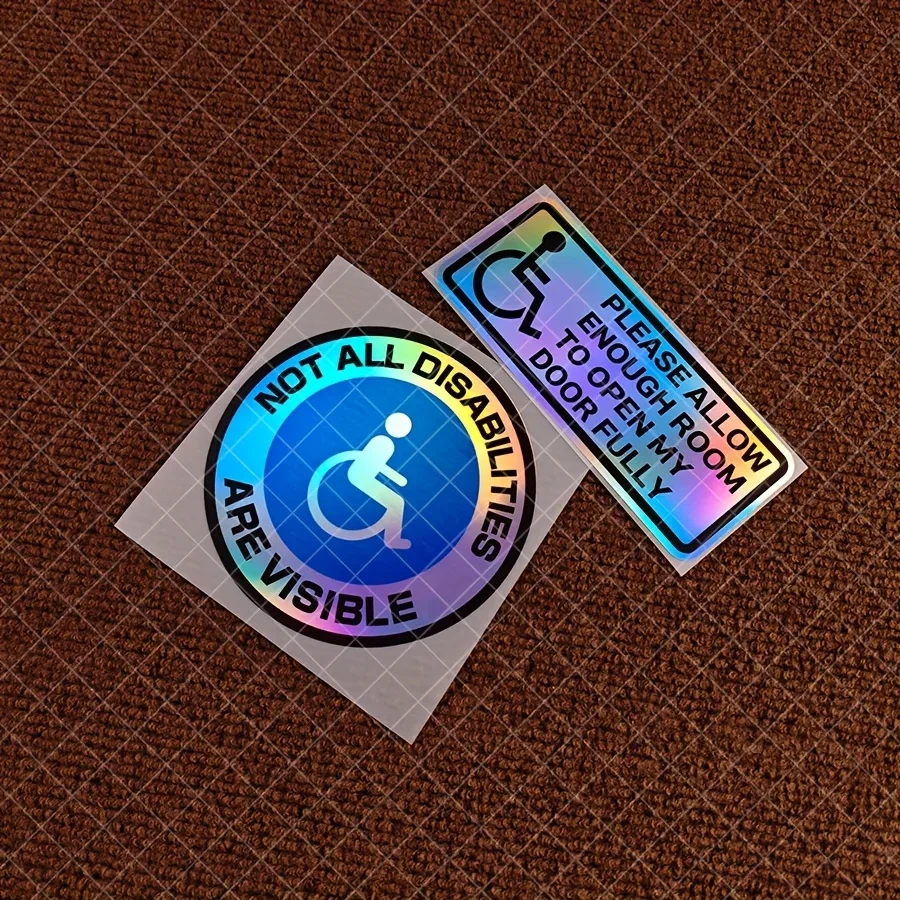 

1 шт. голографическая наклейка для осведомленности инвалидов | Создайте стиль, идеально подходит для окон автомобиля, ноутбуков, офисных помещений для рекомендаций