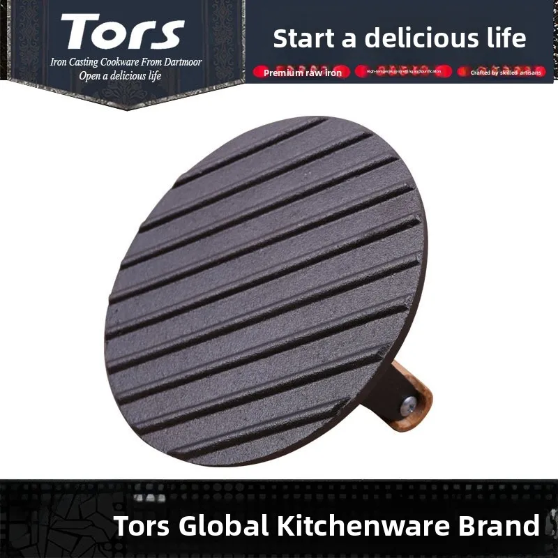 

Пресс для стейков и бургеров из чугуна, круглой формы, для гриля, приготовления мясных котлет, незаменимый инструмент для кемпинга и пикников на природе