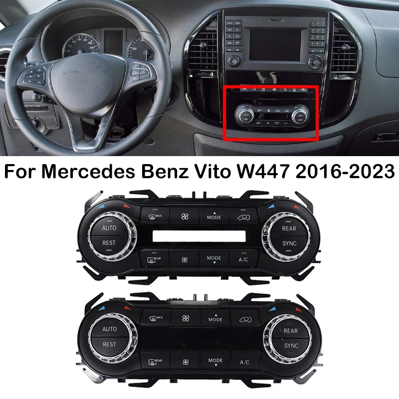 For Mercedes Benz Vito Metris W447 W448 V260 V260L 2016-2023 Dash A/C Temperature Climate Control Switch Button Panel Assembly