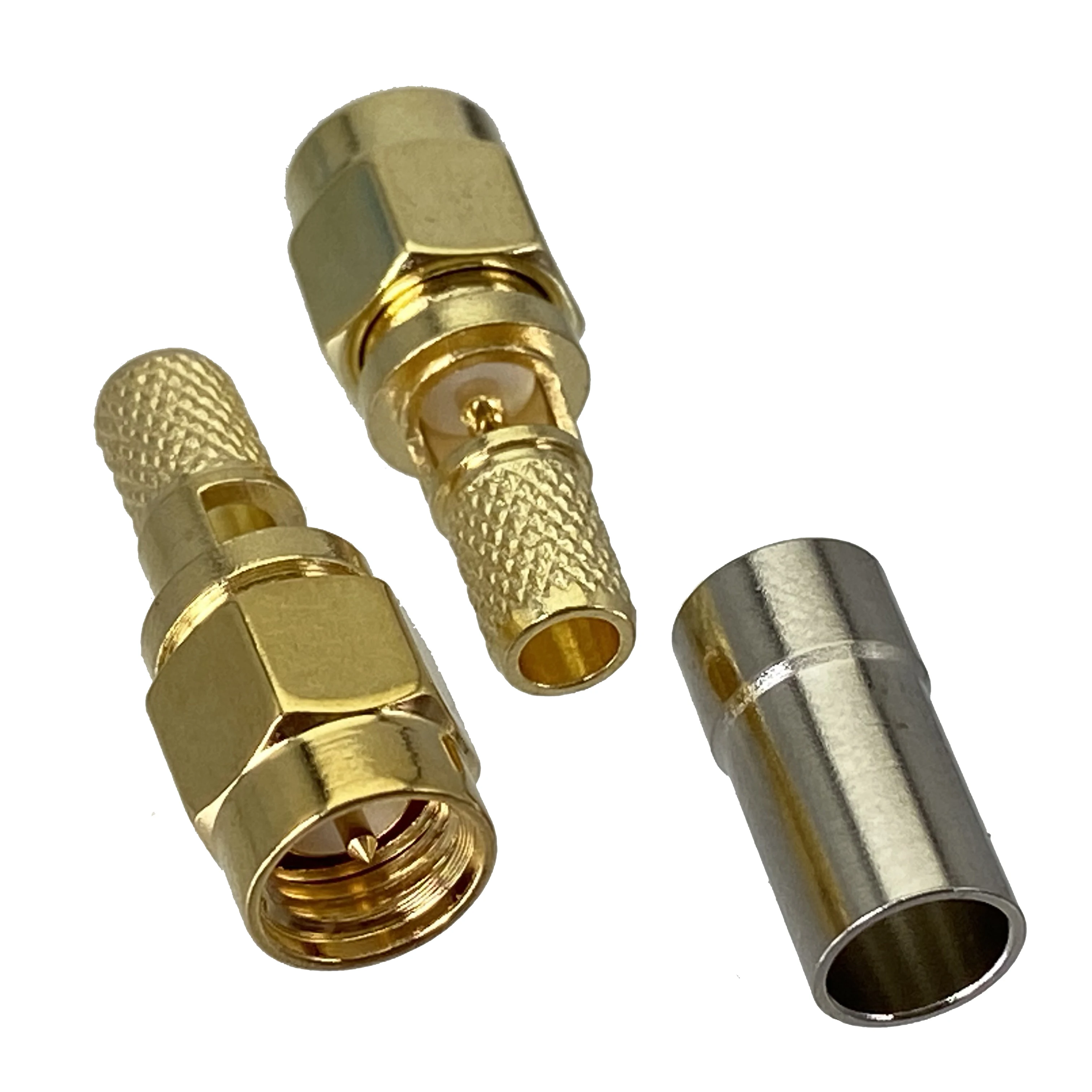 Connector SMA male plug window crimp RG58 RG142 LMR195 RG400 cable RF Coaxial Wire Terminals straight