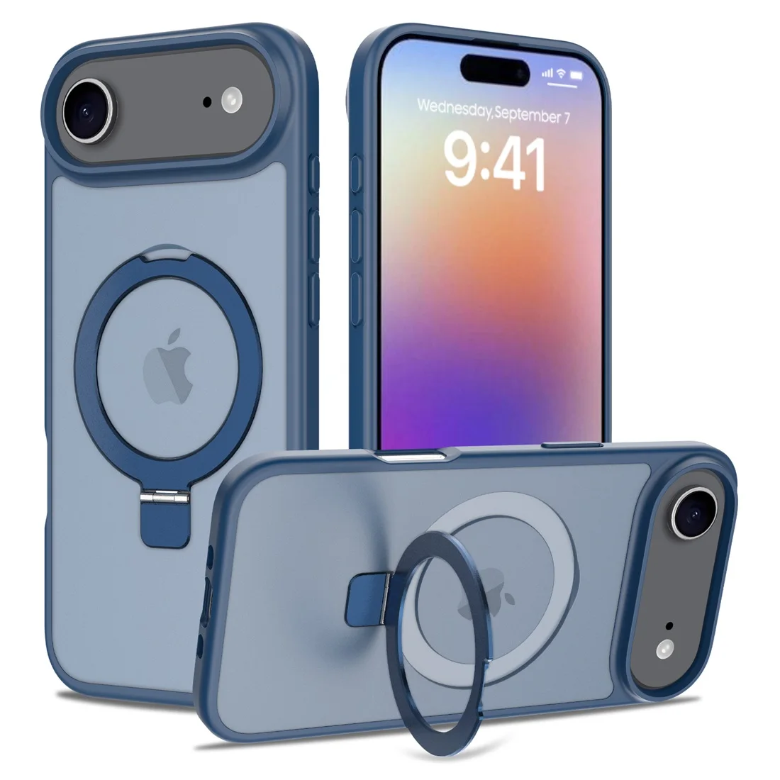 Für iPhone 17 Air 2025 Handyhülle mit integriertem Ständer, kompatibel mit MagSafe, stoßfeste, schlanke, durchscheinende, matte Handyhülle – Detail 3
