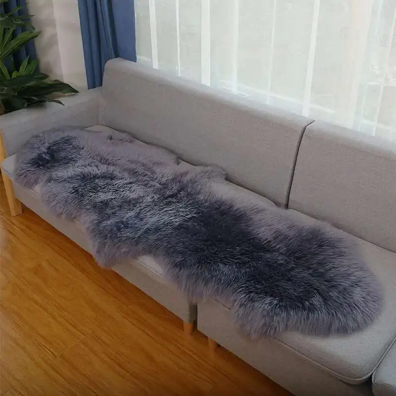 

Australian Wool Seat Cushion Soft White Wool Carpet Mat Cushion Real Fur Blanket Floor Lambskin Carpet