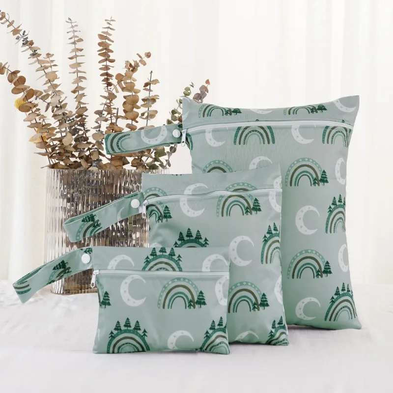 New Print 3Pcs/Set Handle Design Multi-functional Use Washable Bag For Travel Storage Wet Bag For Mum And Baby