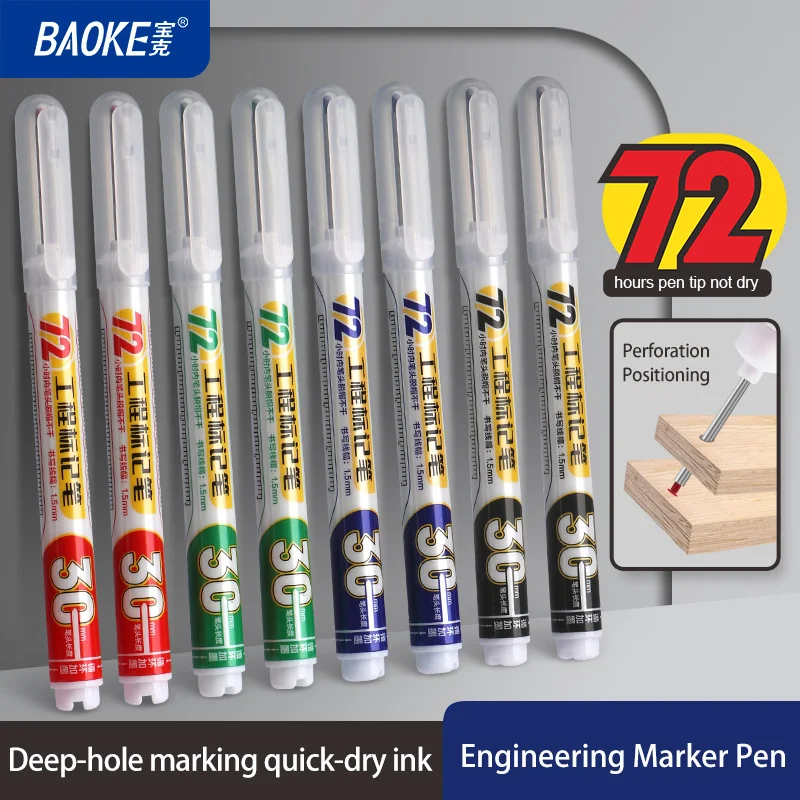 BAOKE MP2958 30mm Long Head Deep Hole Marker - Long Nib Marker, Multi-purpose Deep Hole Marker Pens, Quick Dry Waterproof