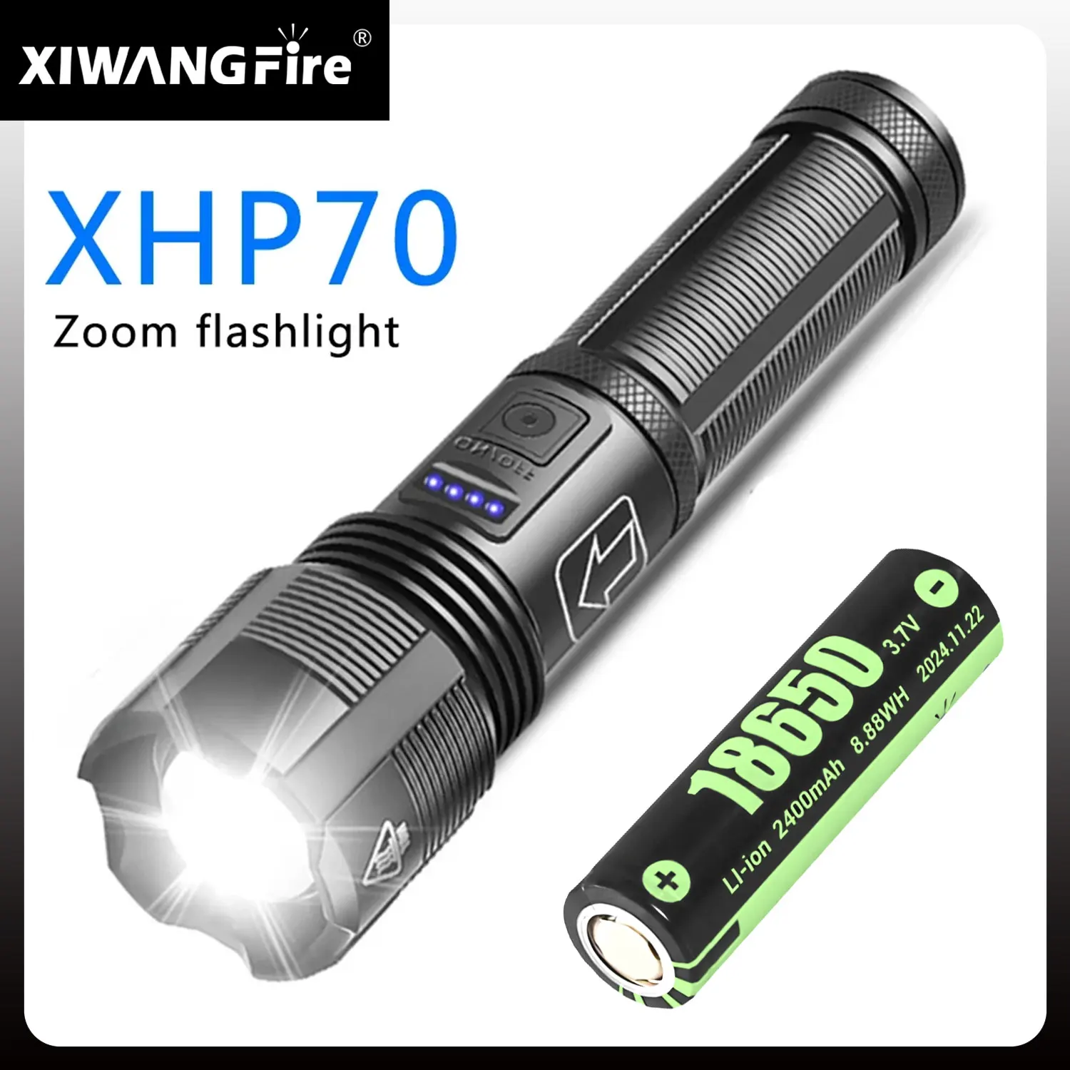 

LONGRIVER Тактический фонарь XHP70 USB 18650