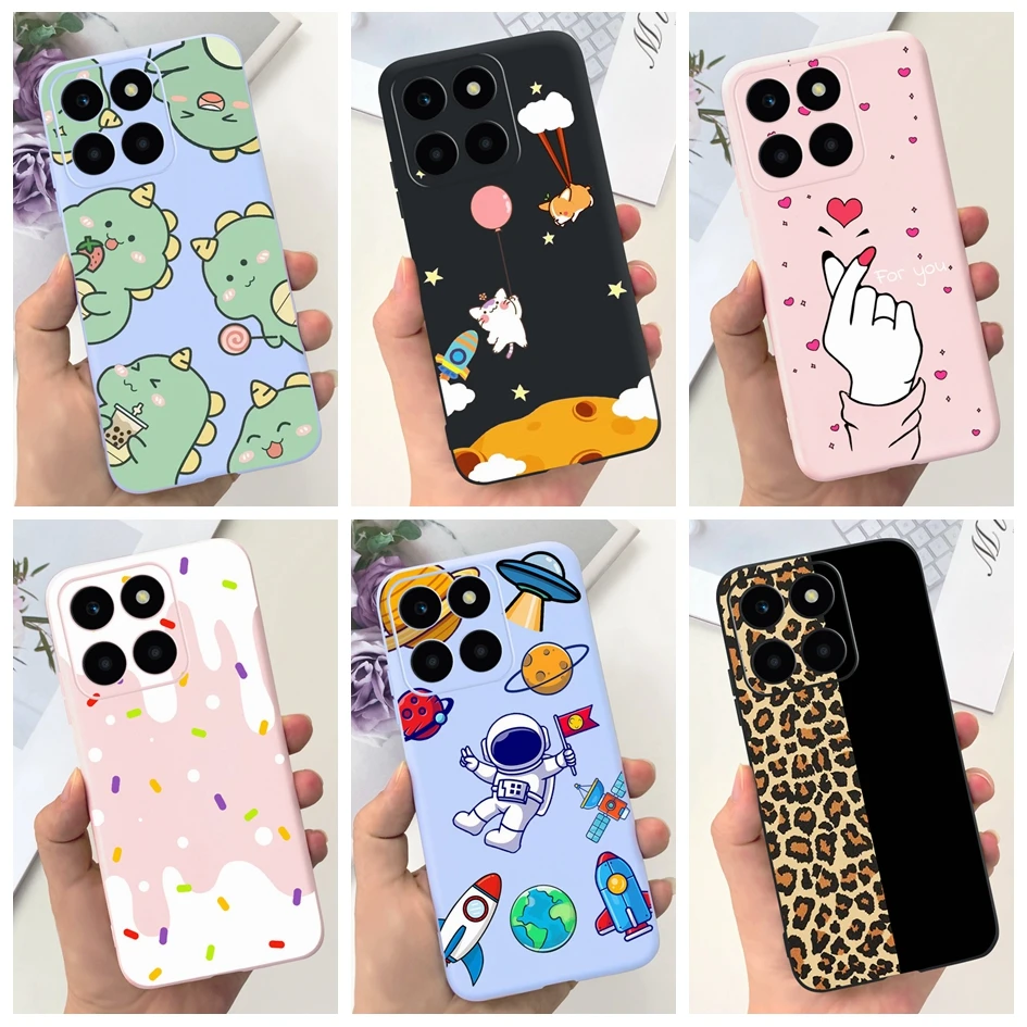 For Honor X6a 2023 Case WDY-LX1 Fashion Leopard Dinosaur Funda Soft Silicone Slim Cover For Huawei Honor X6a X 6A HonorX6a Coque