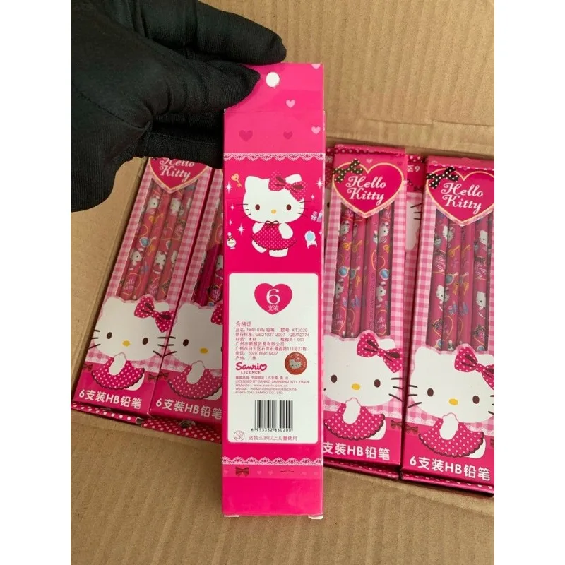 New Sanrio Kawaii Hello Kitty anime peripheral pencils cute children cartoon students learning tools writing pen gifts wholesale