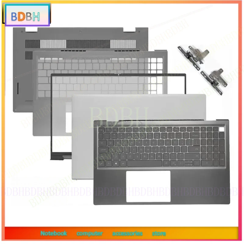 For Inspiron 15 Pro 5510 5515 P106F LCD Back Cover 0CHFVW Bezel Hinges Palmrest Upper Cover 06P0TG Bottom Case