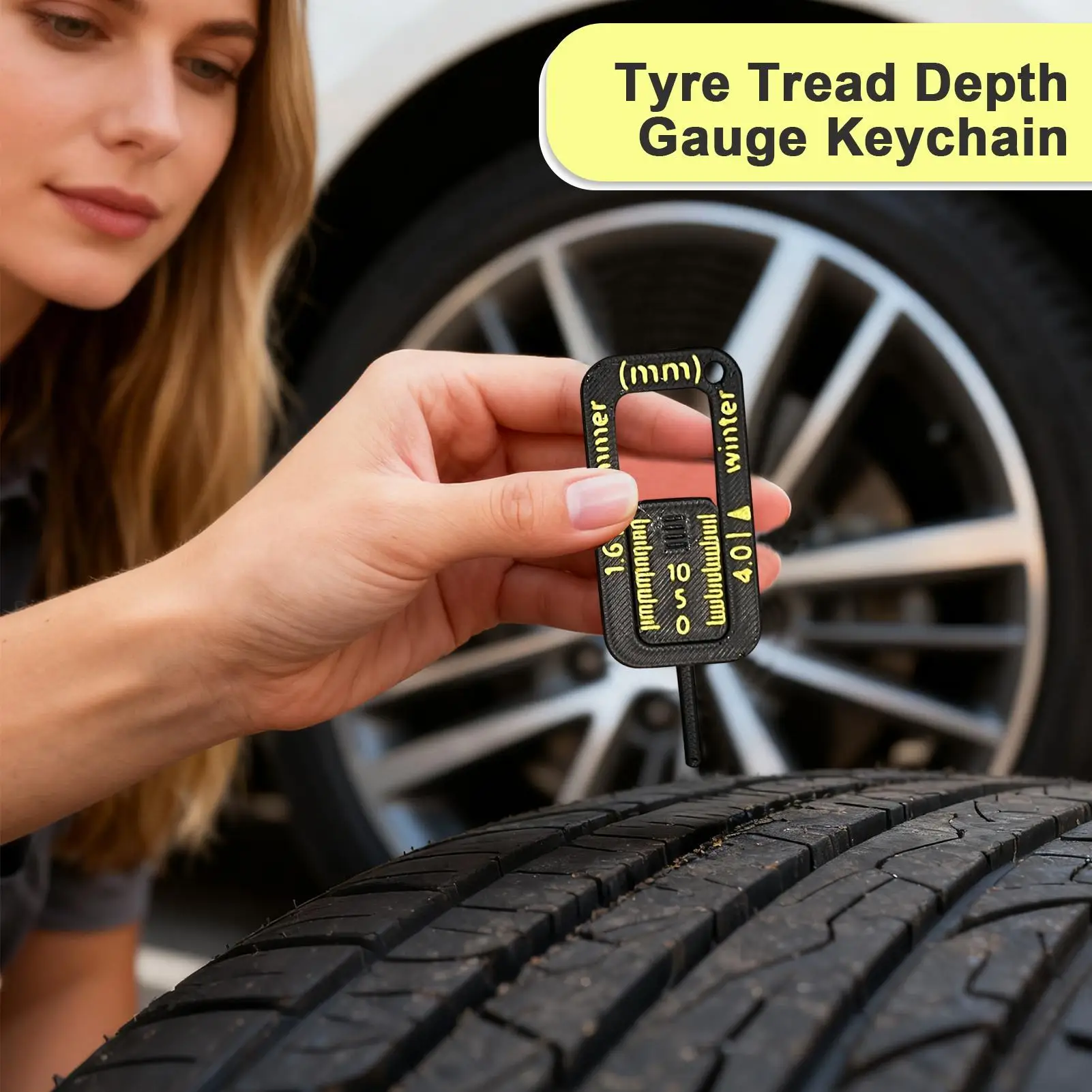 Professional Tire Tread Depth Gauge Car Auto Tyre Wear Measuring Tool for Mechanics Fleet Managers Home Use SUV Sedan